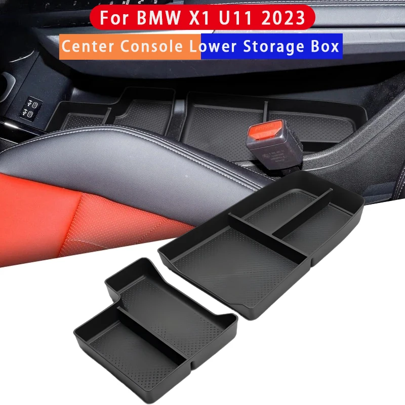 

For BMW X1 U11 2023 Center Console Lower Storage Box Car Sundries Armrest Storage Box Auto Interior Accessories