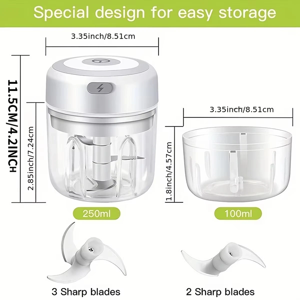 Electric Kitchen Food Chopper Mini Garlic Masher crusher USB Portable Meat Grinder Vegetable Chopper for Kitchen Gadgets image 6