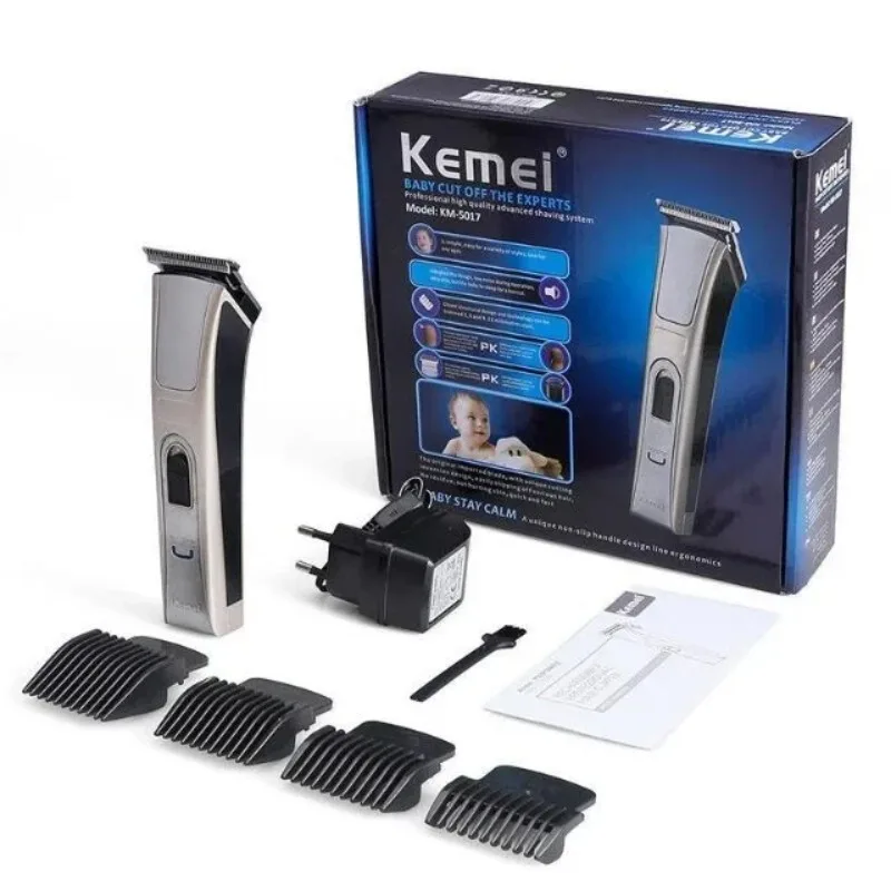 Kemei KM-5017 Professional Cordless Hair Clipper  Low Noise Design, Salon-Grade Styling Trimmer, Carving Scissors