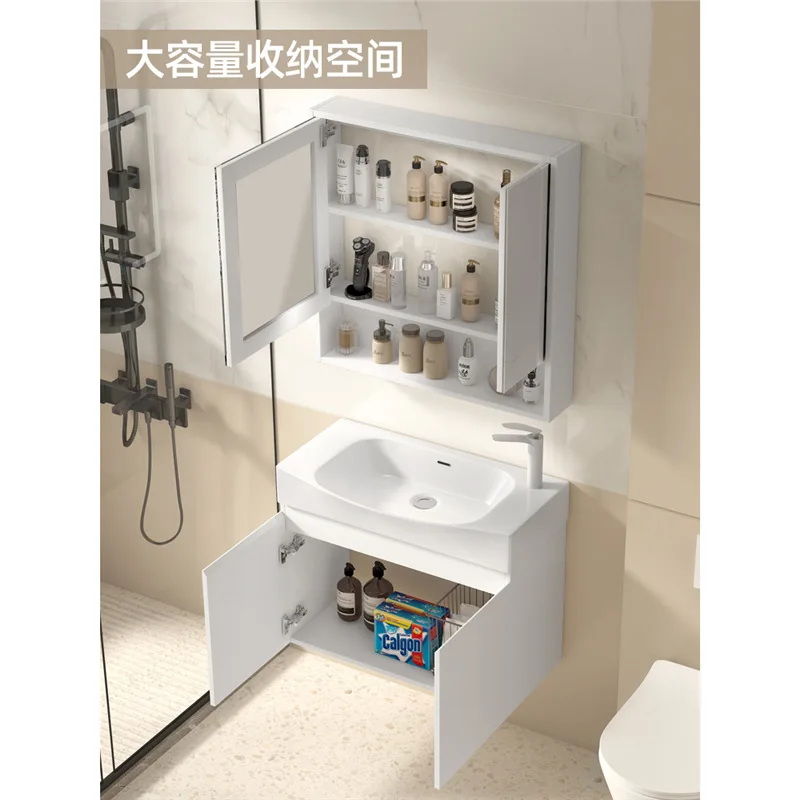 

Минималистичный шкаф для ванной комнаты, интеллектуальный шкаф для мытья рук, шкаф для умывальника, маленькая квартира, настенный, ультраузкий, встроенный