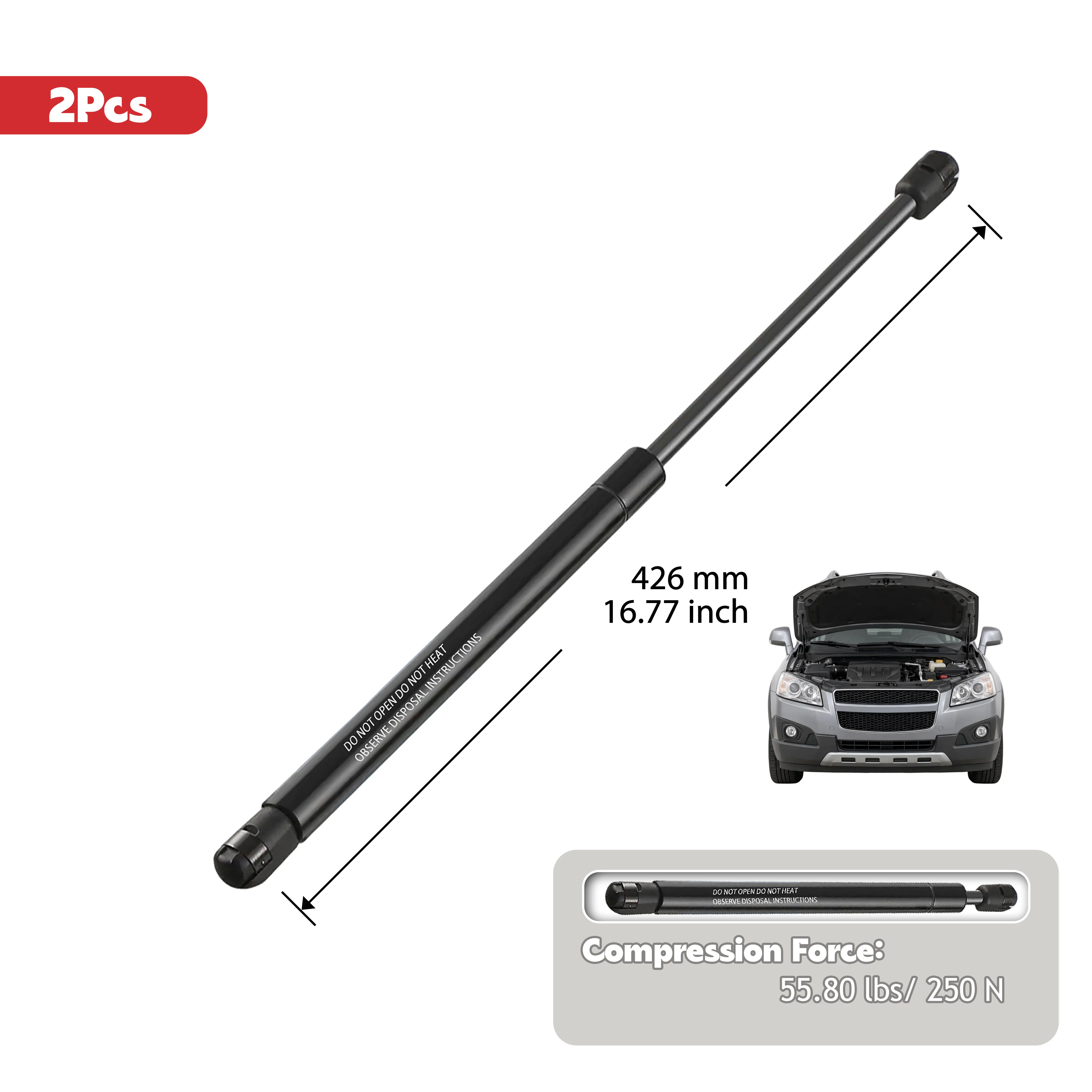 1/2Pcs Bonnet Gas Spring for Chevrolet Opel Captiva Antara 2006- Hood Lift Support OE 96830124
