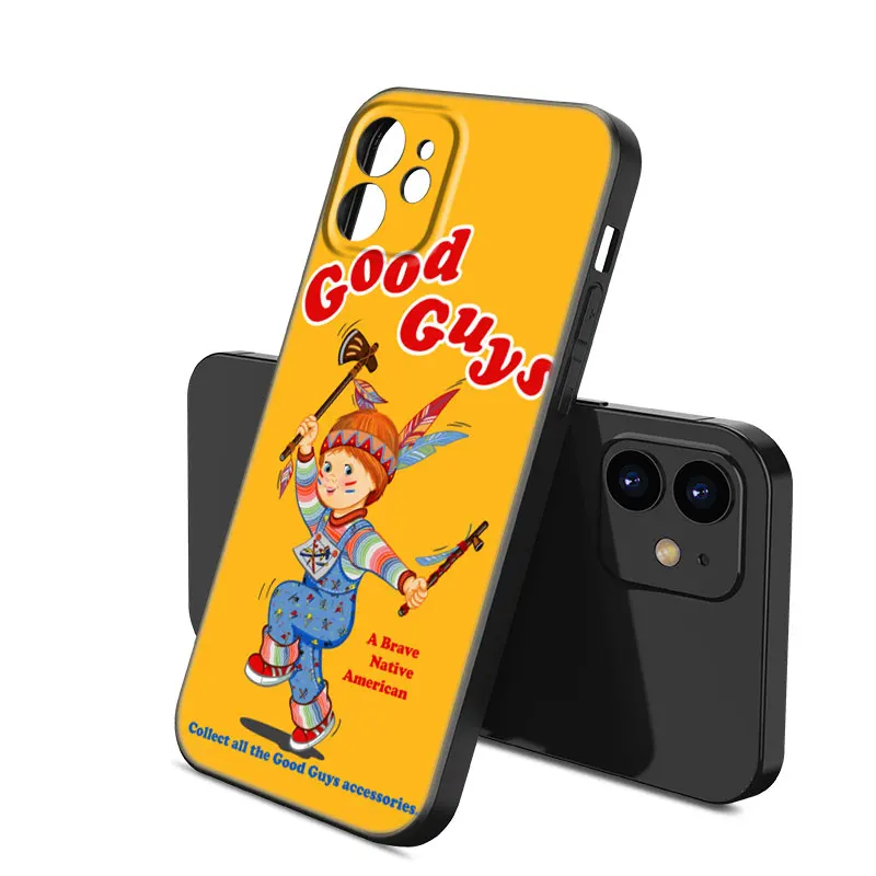 Horror Movie Scary Chucky Doll Phone Case For Apple iPhone 12 13 Mini 11 14 15 Pro XS Max 7 8 Plus X XR SE 2020 2022 Black Case