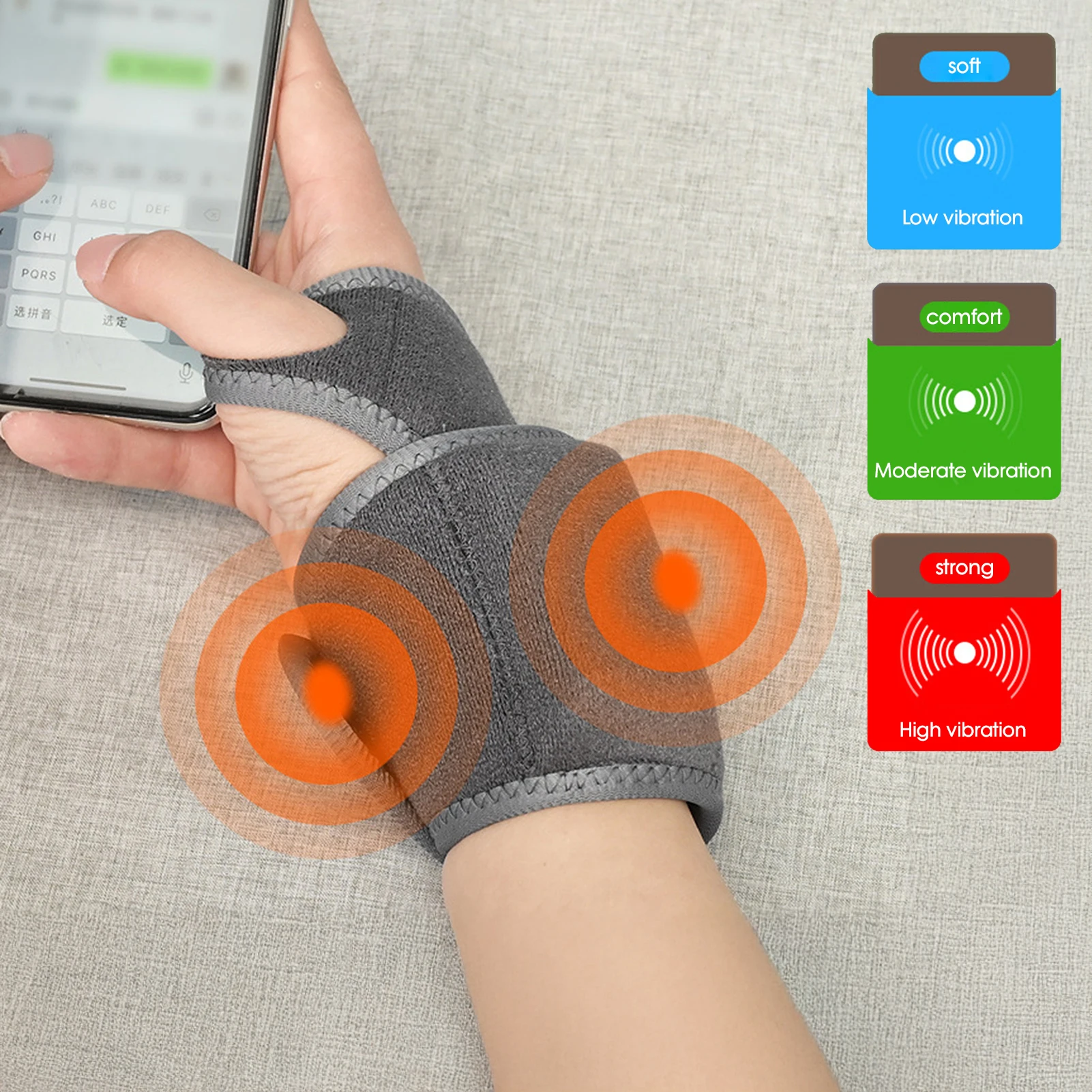 3 Heat Levels Heating Wrist brace Massager USB Rechargeable Vibration Breathable Adjustable for Arthritis support wraps