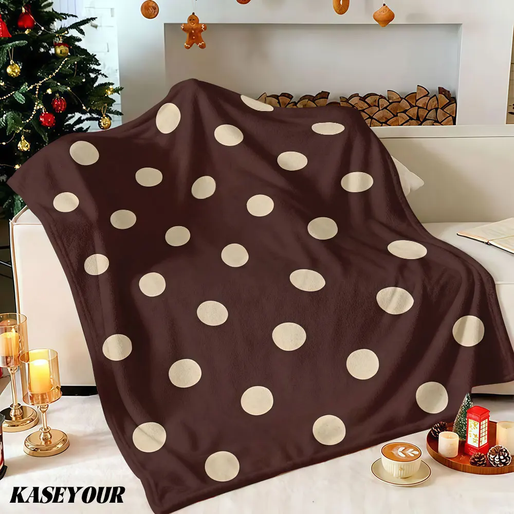 Vintage Polka Dot Druck Winter Sommer Flanelldecke Fleece-Überwurf Weiche Flauschige Plüsch Gemütliche Fleece-Decken für Sofa Ideale Geschenke
