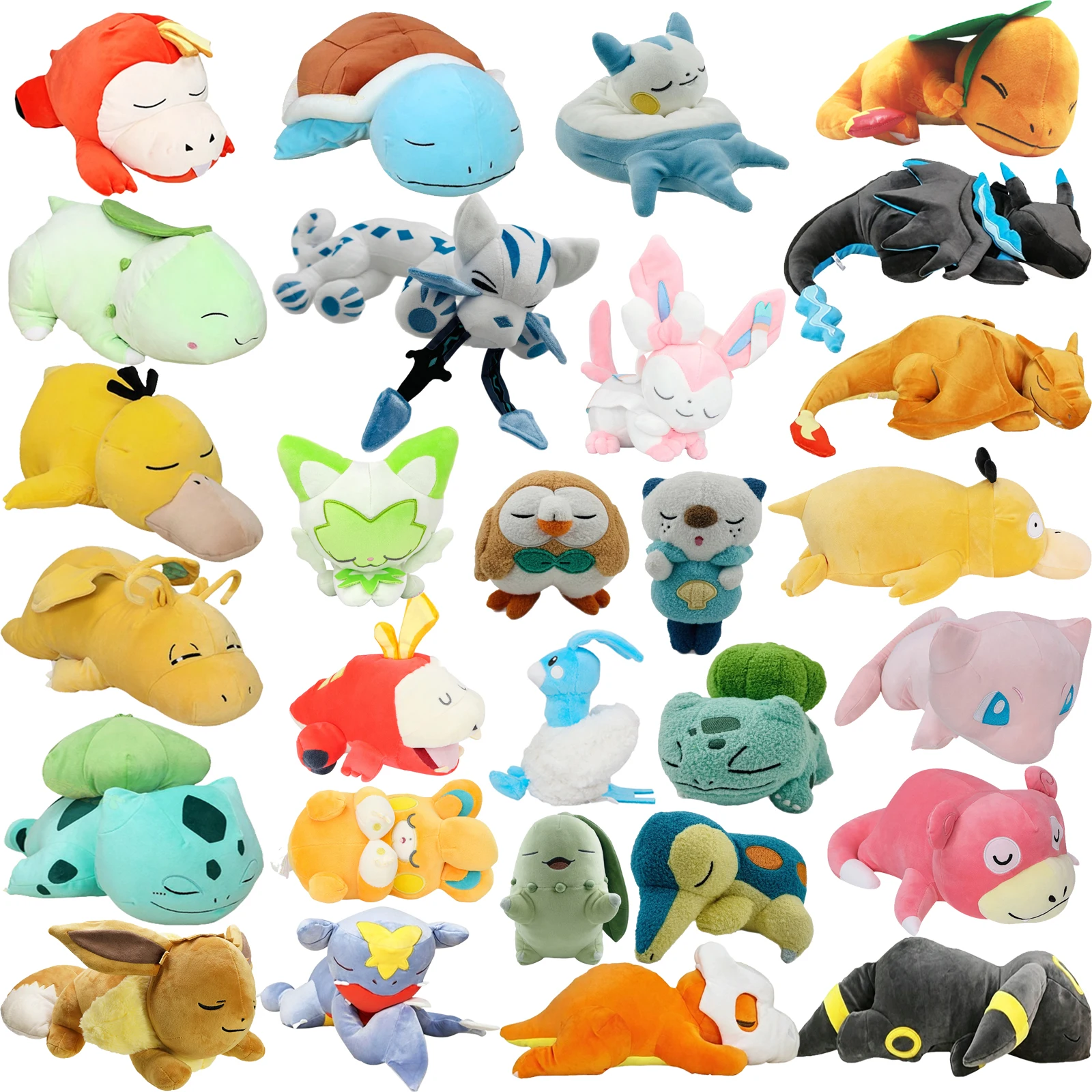 

35 видов мягких плюшевых игрушек-подушек серии Pokemon Sleeping: Мягкие аниме-игрушки Мью, Чаризард, Драгонайт, Сквиртл для сна, подарок для детей