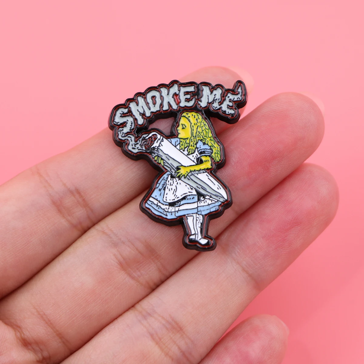 Smoke Me Girls Enamel Pin Anime Brooches for Women Men Lapel Pins Badges on Backpack Clothes Accessories Halloween Jewelry Gifts