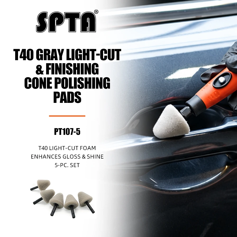 SPTA Mini Polishing Pads,5Pcs Gray 5mm Shank Flexible Shaft Cone Pads ,Car Detailing Pads For Small Area for Flexible Shaft