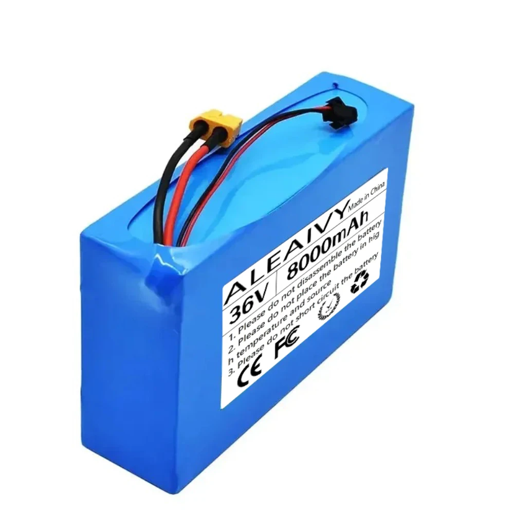 36V 8Ah 10S2P 18650 Lithium Battery Pack 8000mAh 42V Vehicle Ultra Thin Portable Battery with Built-in BMS System.
