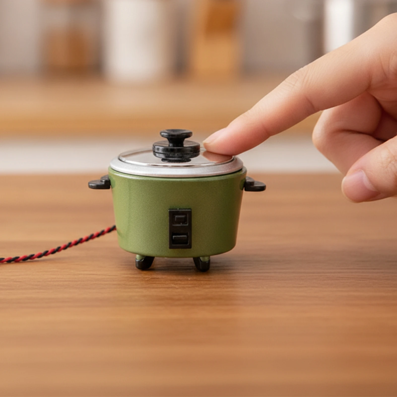 Mini-cuiseur à riz miniature réaliste pour maison de poupée, mini-appareil de cuisine au design réaliste, décoratif et authentique