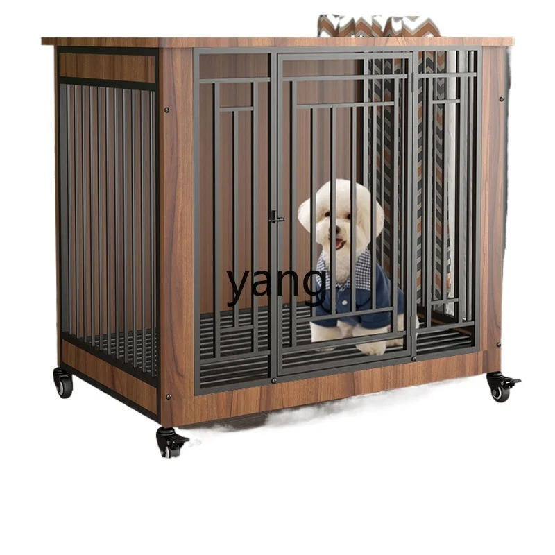 Yjq Solid Wood Dog Crate Small, Medium and Large Dogs High-Grade Wooden Pet Villa with Toilet Indoor