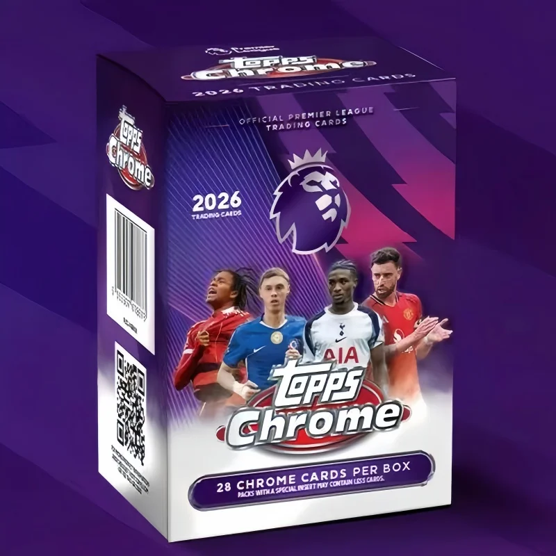 Cartões de Estrelas do Futebol Topps Chrome, Cartões de Troca da Premier League, Caixa de Lata Valiosa para Colecionadores de Futebol