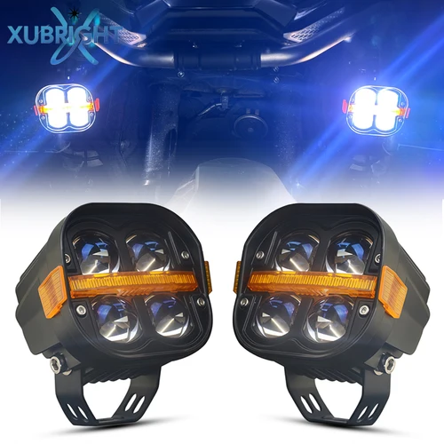 Imagen 1 del producto Foco de luz LED de trabajo de 4 "", luz antiniebla, lámpara de conducción DRL de doble Color para BMW R1200GS R1250GS F800 F850 F900 motocicleta SUV ATV UTV