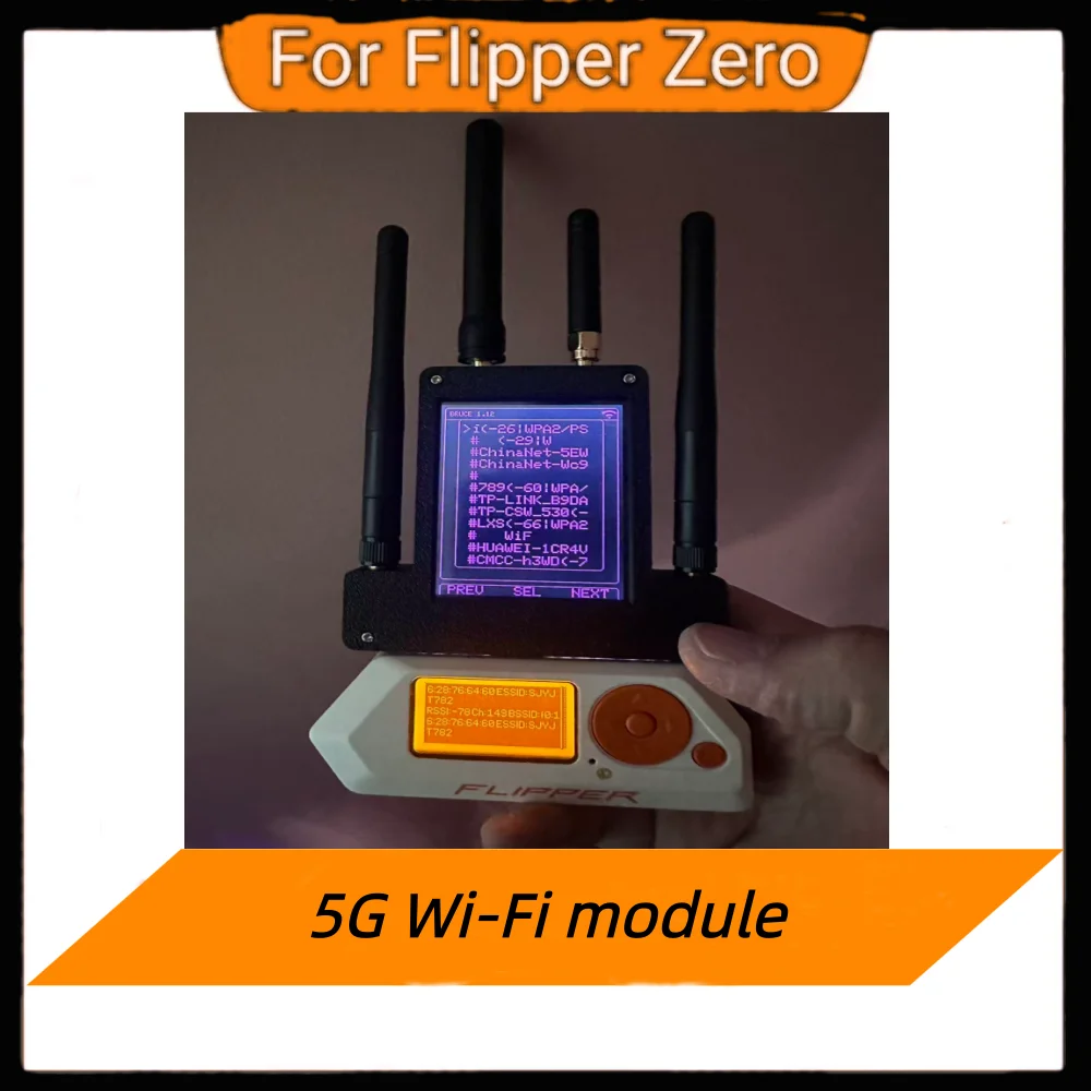 플리퍼 제로 5G 와이파이 모듈 4-in-1: 433M (CC1101) / ESP32-C5 프레데터 모듈 / GPS 위치 모듈 / 2.8인치 스크린 프레데터