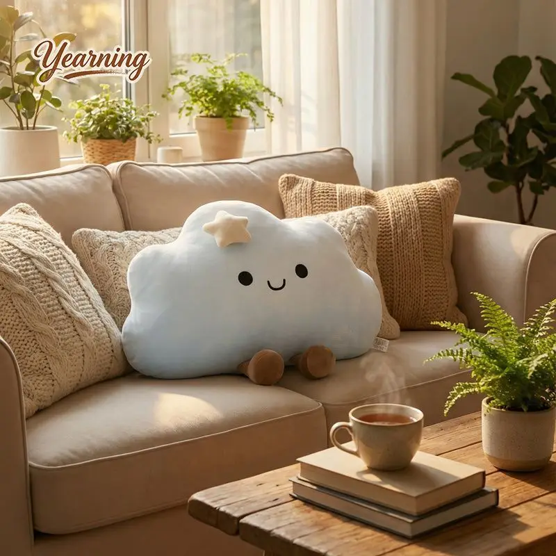 

Cute Cloud Plush Pillow Cushion, Lumbar Support for Office Chair Sofa Car, Soft Home Decor & Birthday Gift