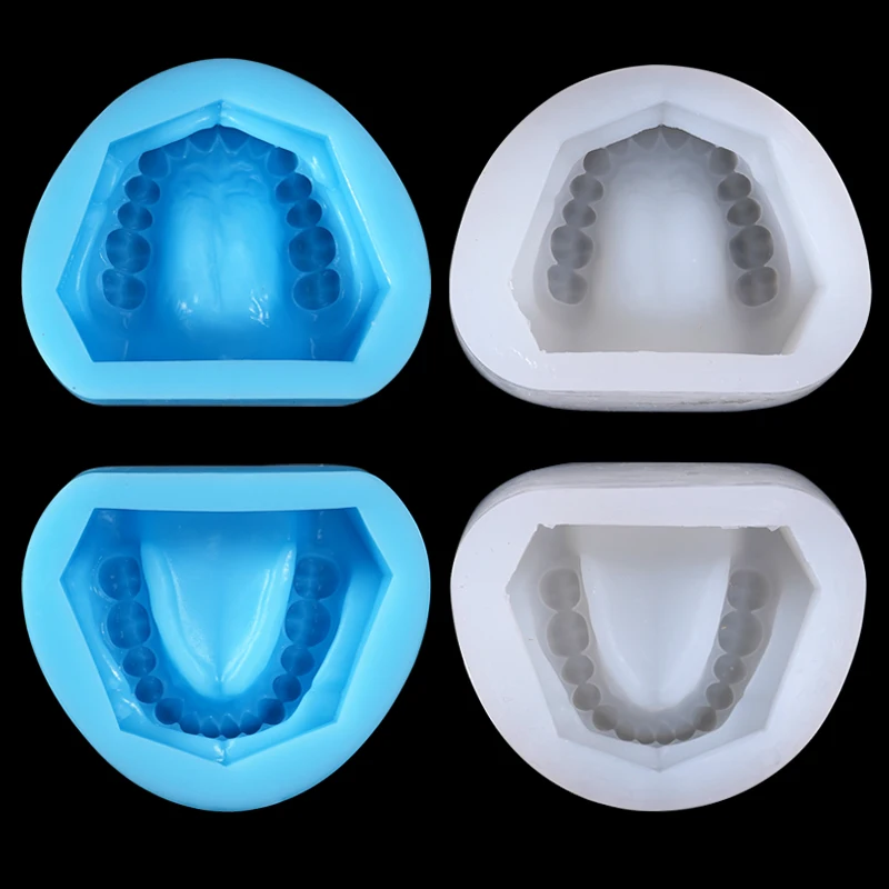

2pcs/set Dental Standard Full Teeth Silicone Plaster Model Mold Complete Cavity Block Mould Base Dentistry Lab Materials Tools