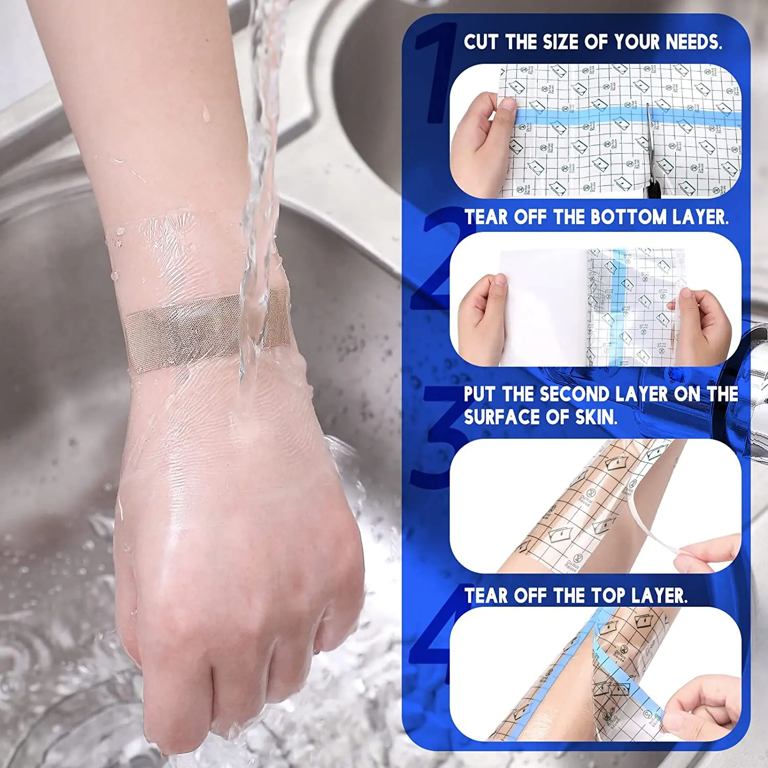 5M Tattoo Transparent Elastic Adhesive Bandage Waterproof Tattoo Aftercare Dressing Tape PU Film Breathable Sticking Plaster