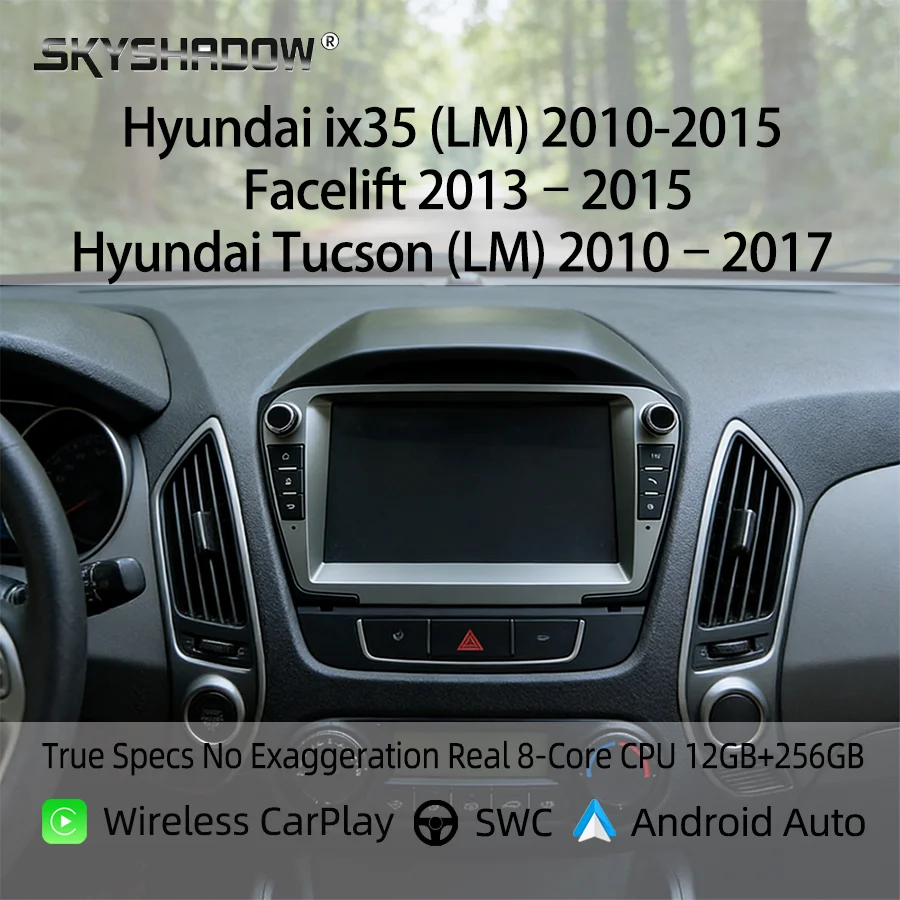 Автомагнитола для Hyundai ix35 (LM) Facelift Tucson (LM) 2013-2017, навигация, стерео, мультимедиа, видеоплеер, Wi-Fi, CarPlay