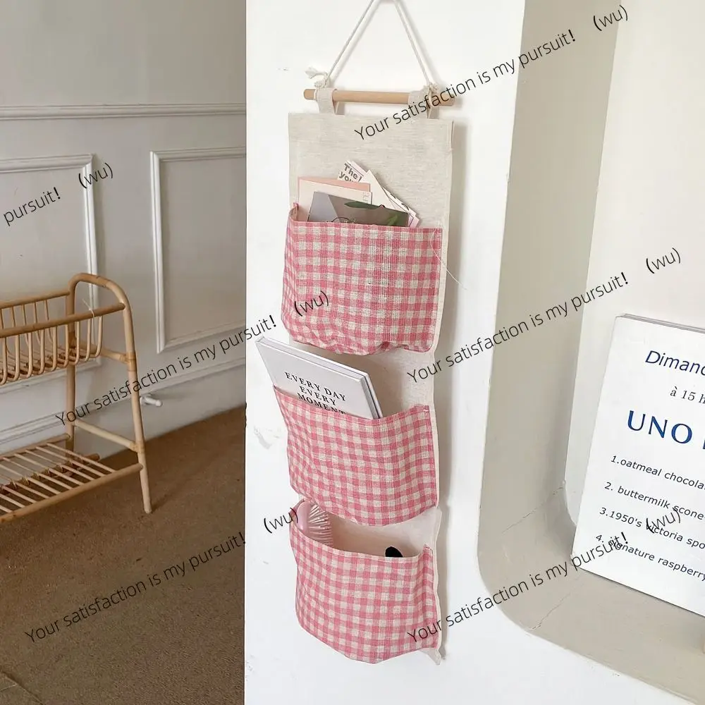 Fashion Plaid Pattern Hanging Bag Waterproof Multifunctional Storage Condition Ventilate Large Capacity Bags Household