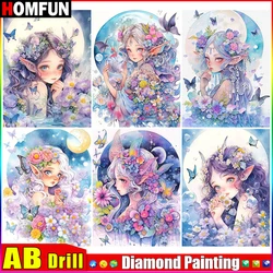 HOMFUN AB Square Round Drill 5D Diamond Painting Environmental Crafts Full Diamond Embroidery