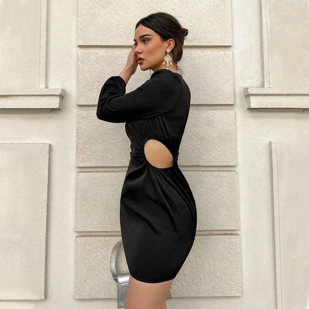 Sexy uitgeholde rok satijn Par Dr dames hoge taille Thi winter gebreid polyester Dr grensoverschrijdende Faion