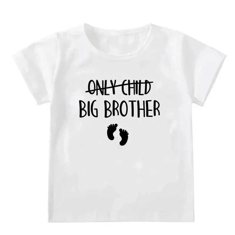 Only Child Big Brother Sister To Be Pregnancy Announcement Tshirt Kids Short Sleeve Kid T-shirt Children Cotton Casual Tees Top