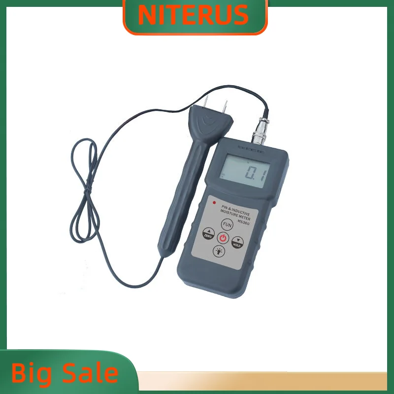 

Multifunctional Moisture Meter MS360 Pin Type and Inductive Changeable 0-80% Testing Range