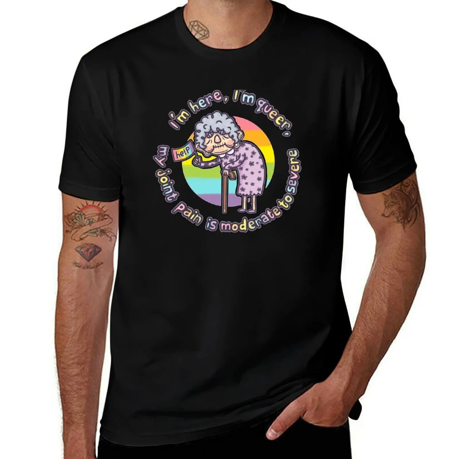 I'm Here, I'm Queer, My Joint Pain Is Moderate To Severe - PRIDE T-Shirt Athletic Quick Dry for Men T-Shirt