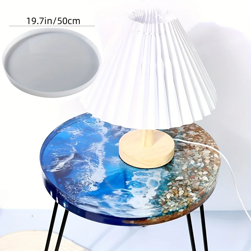 

Силиконовая форма для круглого подноса из смолы, 19,7 дюйма, подходит для различных сценариев использования (стол-река / разделочная доска / настенные часы / круглая тарелка), многоразовый инструмент для домашнего декора своими руками Xt280-Wta