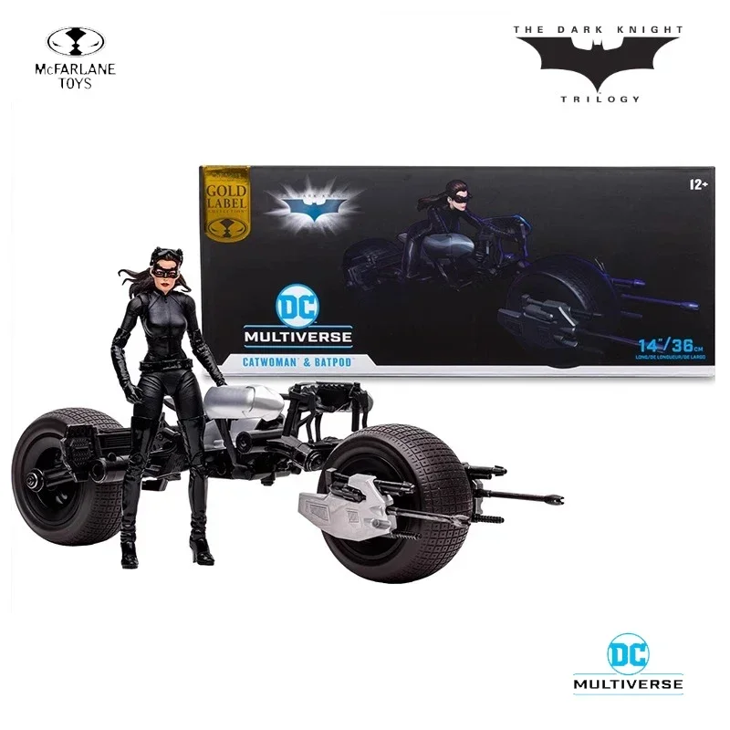 Original DC The Dark Knight Rises Catwoman & Batpod Anime Action Figures Toys For Boys Girls Gift Collectible Model