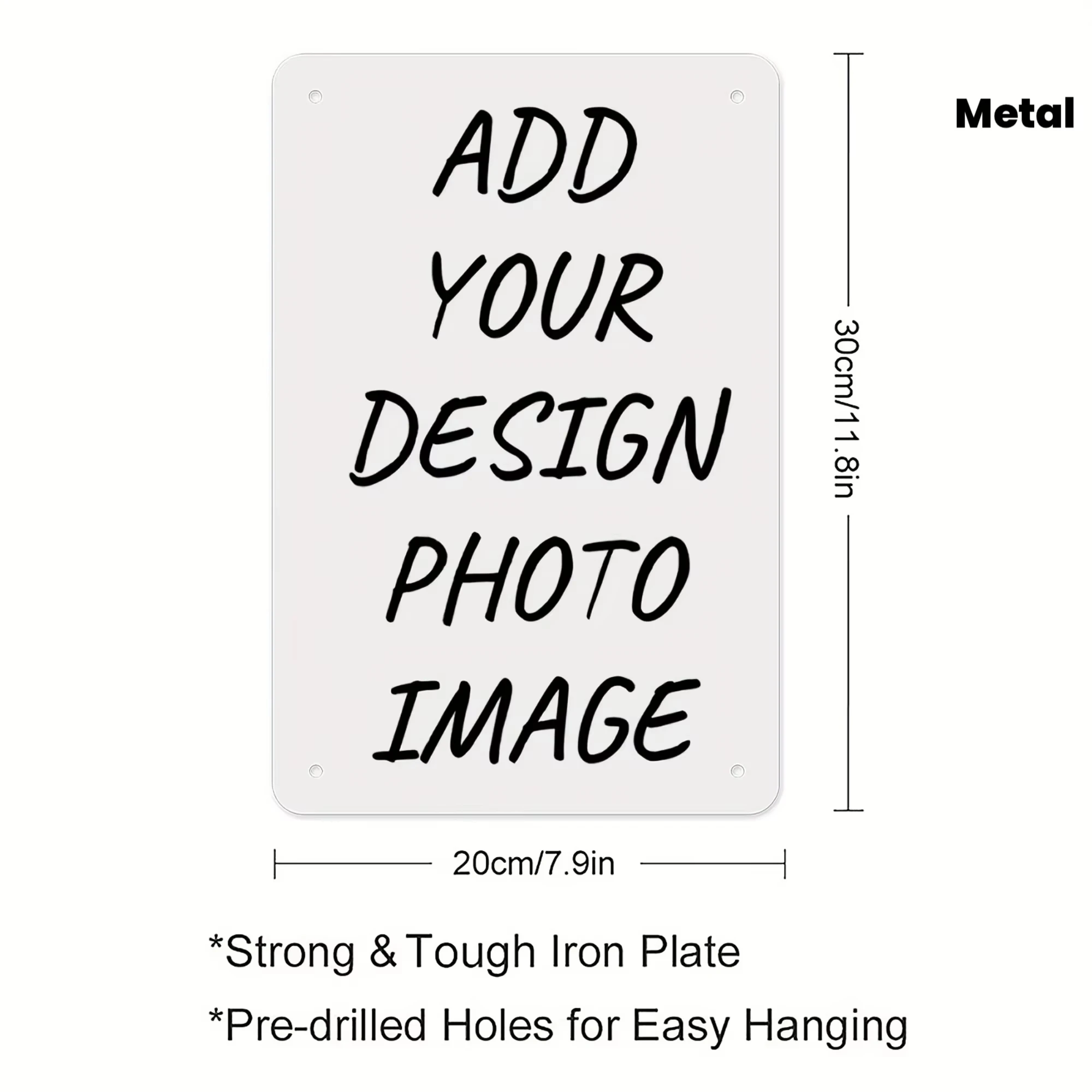 Personalisiertes Metallschild 20x30cm, HD-Druck Individuelles Blechschild Robuste Eisenplatte Dekoration
