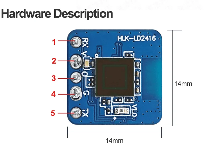 HLK-LD2416 24G Human Presence Sensing LD2416 Radar Module Smart Home Micro-Motion and Stationary Detection Module