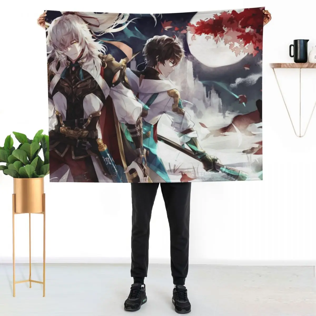 

Honkai Star Rail Blade and Jing Yuan Throw Blanket Summer Cool Breathable Blanket for Sleeping