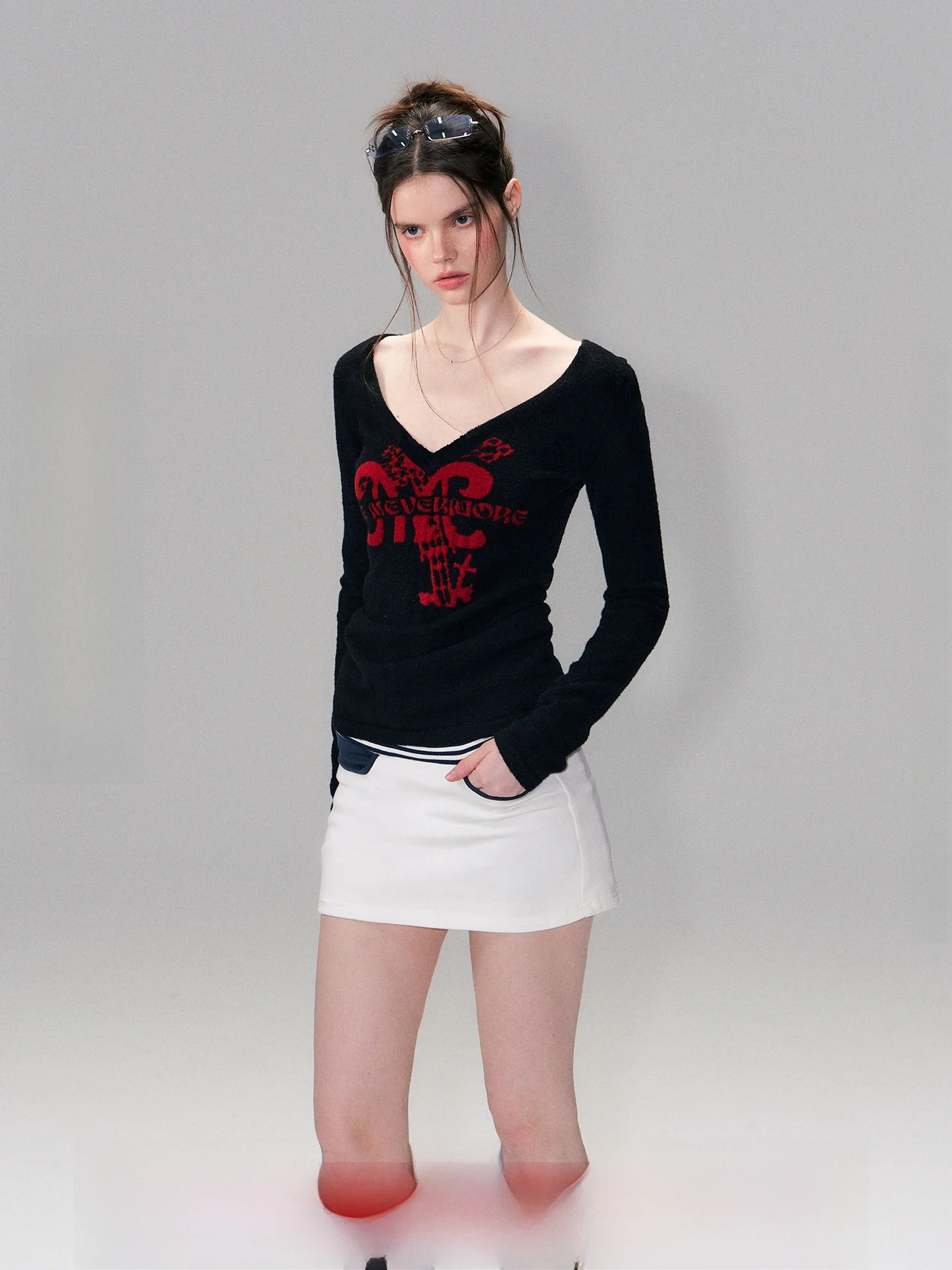 

Вязаный свитер NeverMore Sunset Drowning Color с бахромой, утепленный, из норкового бархата, для девушек, с длинными рукавами, зимний