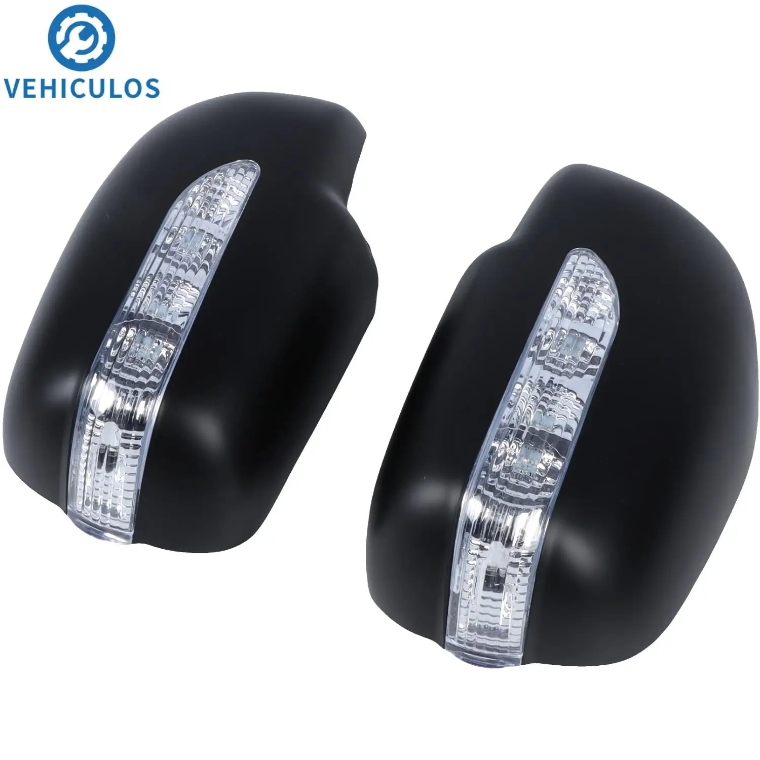 

2PC Gloss Black Side Door Mirror Covers With Led Light For Toyota Tacoma 2005 - 2014 ABS Plastic 100% New