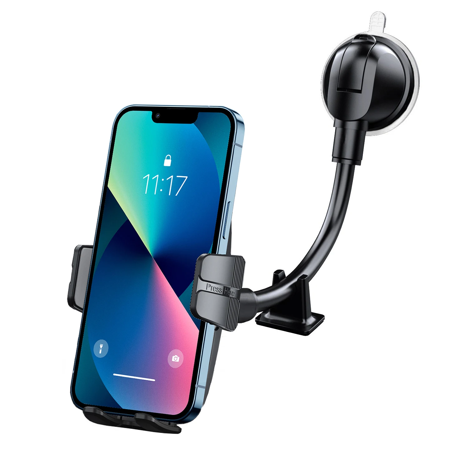 

Car Phone Holder 360° Rotation Flexible Gooseneck Long Arm Suction Cup Mount for Dashboard Windshield Universal GPS Phone Stand