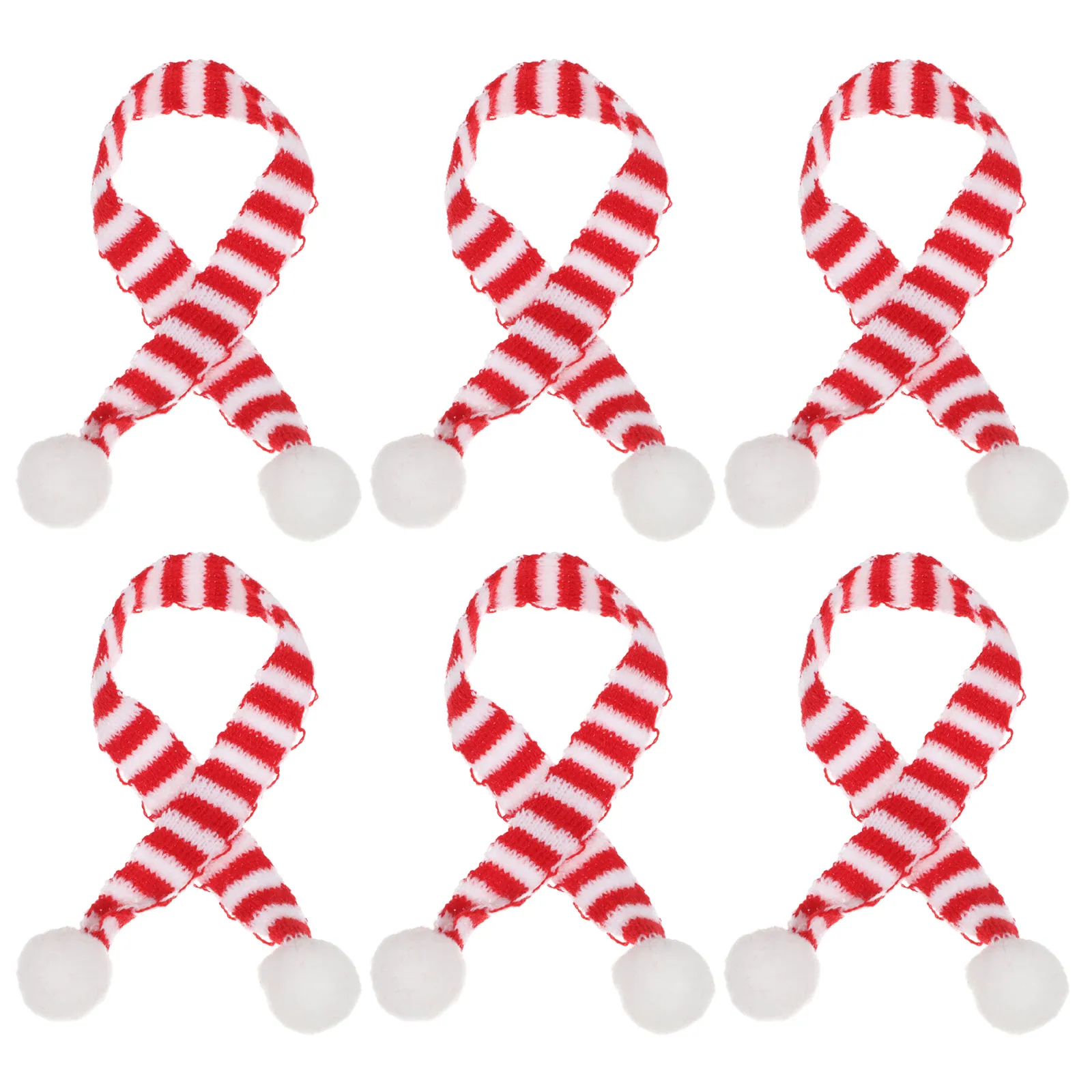 

6Pcs Christmas Wine Bottle Scarf Mini Red White Knitted Cover Xmas Party Decoration Holiday Table Ornament Festive Season
