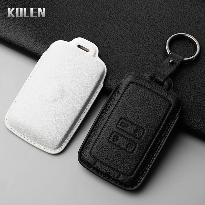 Leather Car Card Key Case Cover Shell For Renault Koleos Captur Megane Clio Scenic Talisman Arkana For Dacia Sandero Accessories