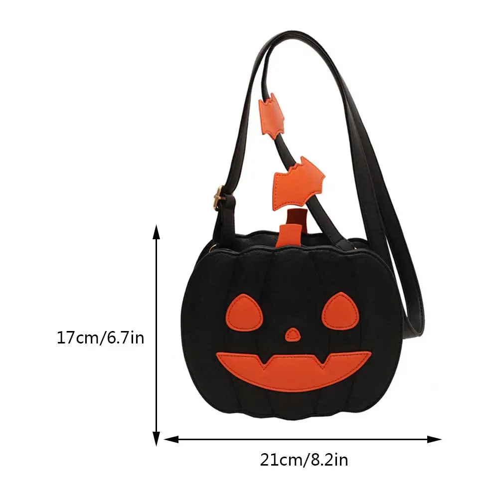 Pumpkin Crossbody Bag for Women Pumpkin Shoulder Bag Female Halloween Bag PU Leather Demon Messenger Bag Halloween Shopper Bag