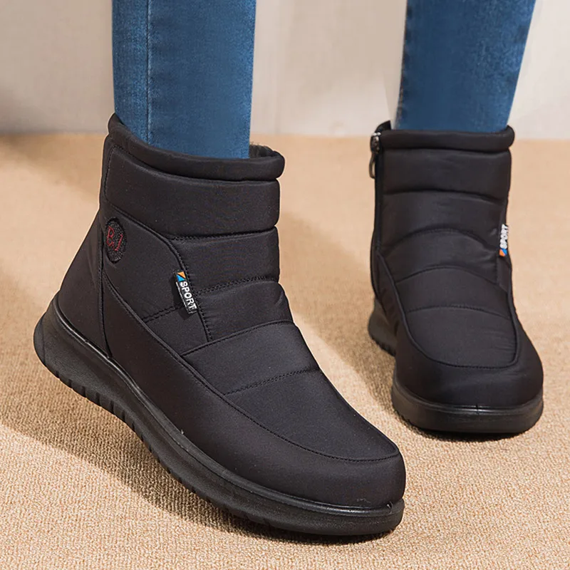 Women's Boots Waterproof Fur Boots For Snow Winter Shoes Woman Casual Rubber Botas Mujer Fashion Winter Boots Women Booties image 3