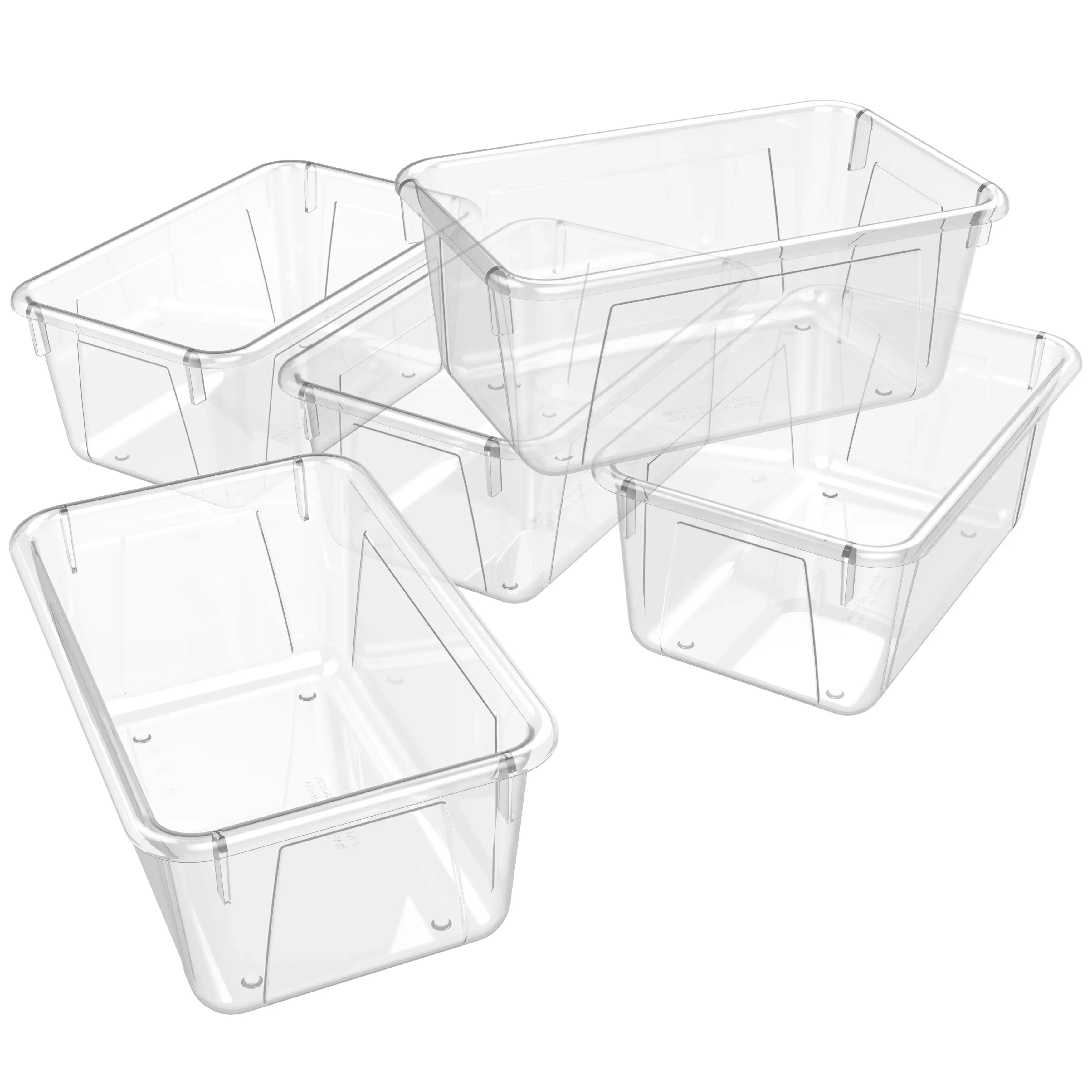 

Plastic Cubby Bin, Kids' Craft and Supply Storage, Clear, 5-Pack