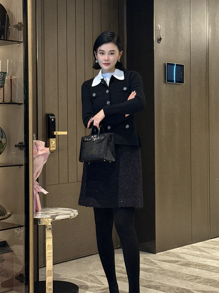 

Elegant Woolen Shirt Collared Top Silk Blend Casual Style Long Sleeve Women's Fashion Spring Collection Elegant Classique