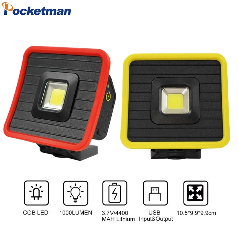 

USB Rechargeable Work Light Outdoor Portable COB Floodlight Maintenance Lights Miner's Lamp Magnetic Hand-held Lantern