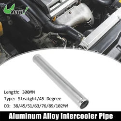 Uxcell Aluminum Alloy Tube OD 38/45/51/63/76/89/102mm Intercooler Pipe Air Intake Tube 0 45 Degrees 300mm Length for Car