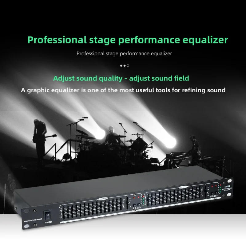 EQ-215 Equalizer  Processor Audio Low Noise Adjustment Stereo  Reduction Studio Professional Stage  loudspeaker effector