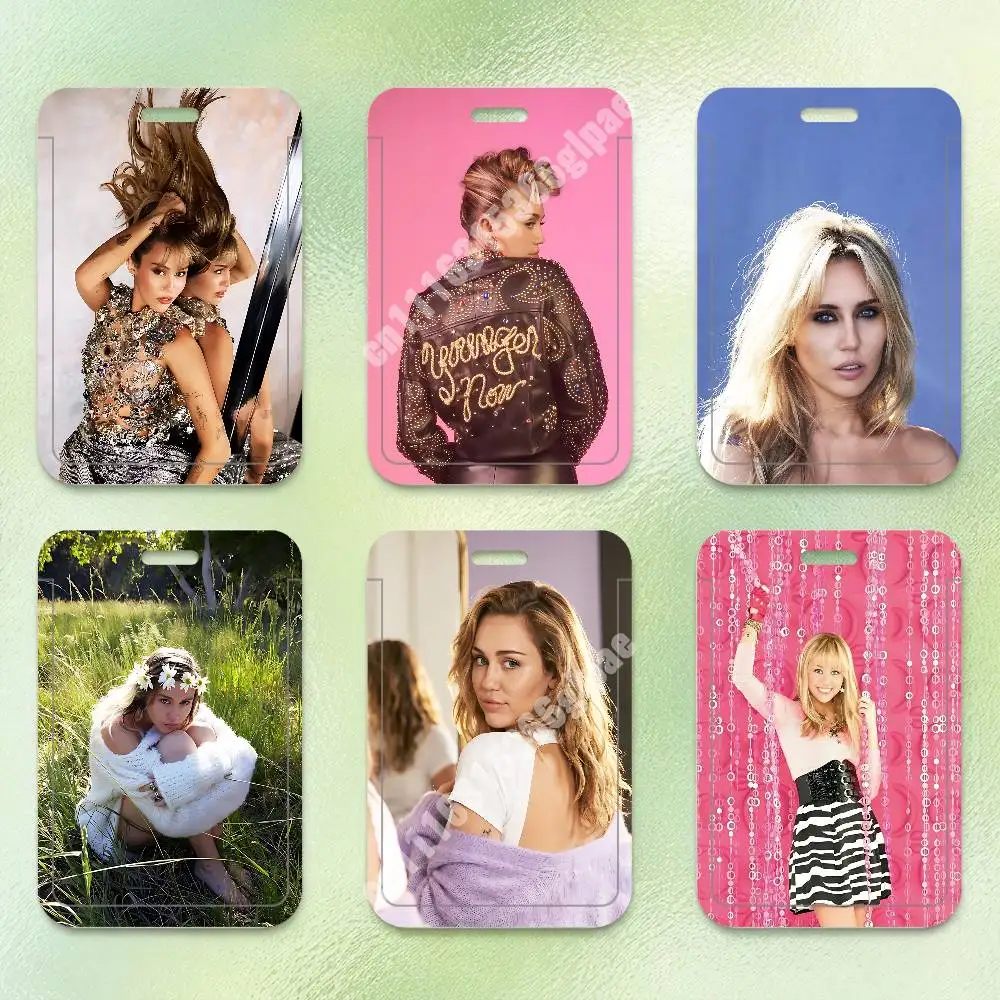 Bass Persuades M-Miley C-Cyrus Plastic Card Holder Worker ID Card Clear Transparent Employee Visitor Pass