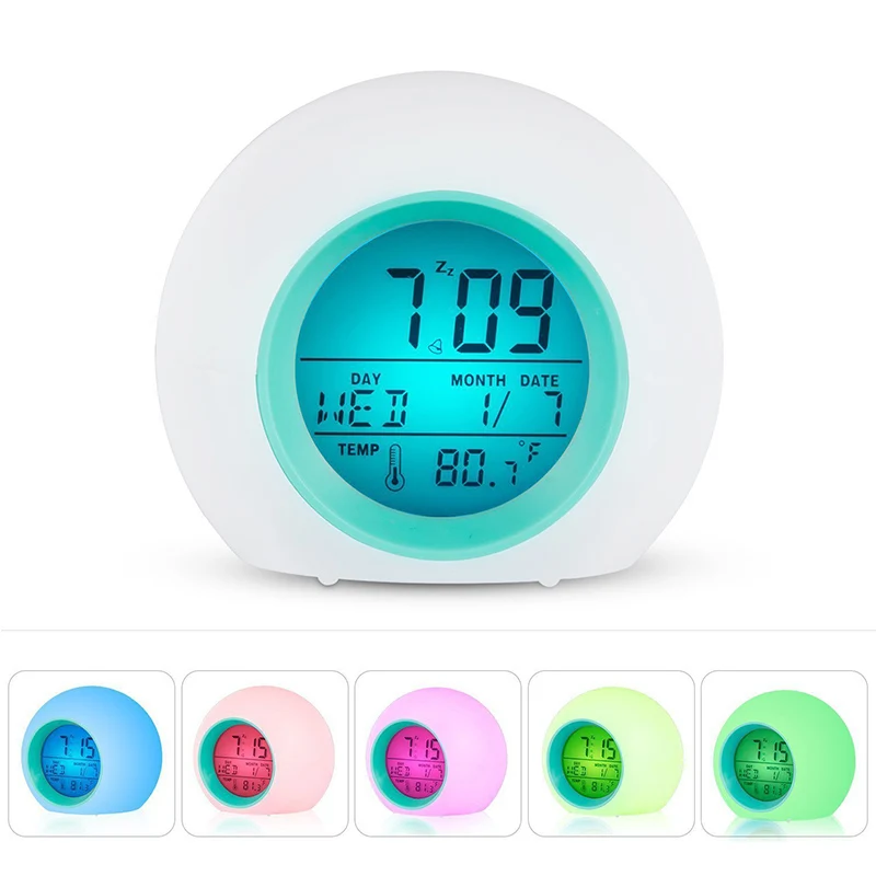 1/2/3PCS Colors Colorful Pyramid Alarm Clock Novelty Lighting Night Light Digital Wall Clock Timer Digital Led Clocks Novelty