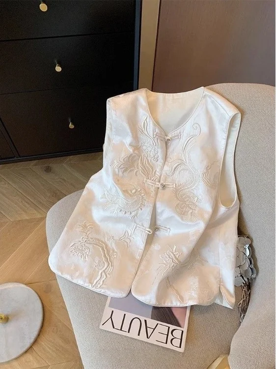 

Ele Silk Embroidered Jaet Women's Spring Autumn New Sle Vintage Personali Real Silk New Chinese Sle Top Button up