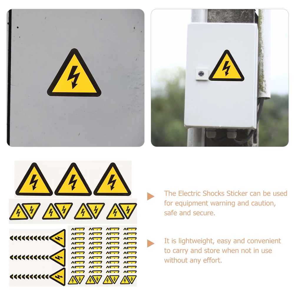 

24Pcs Yellow Adhesive Warning Stickers Electric Shocks Caution Labels High Voltage Signs Safety Markers