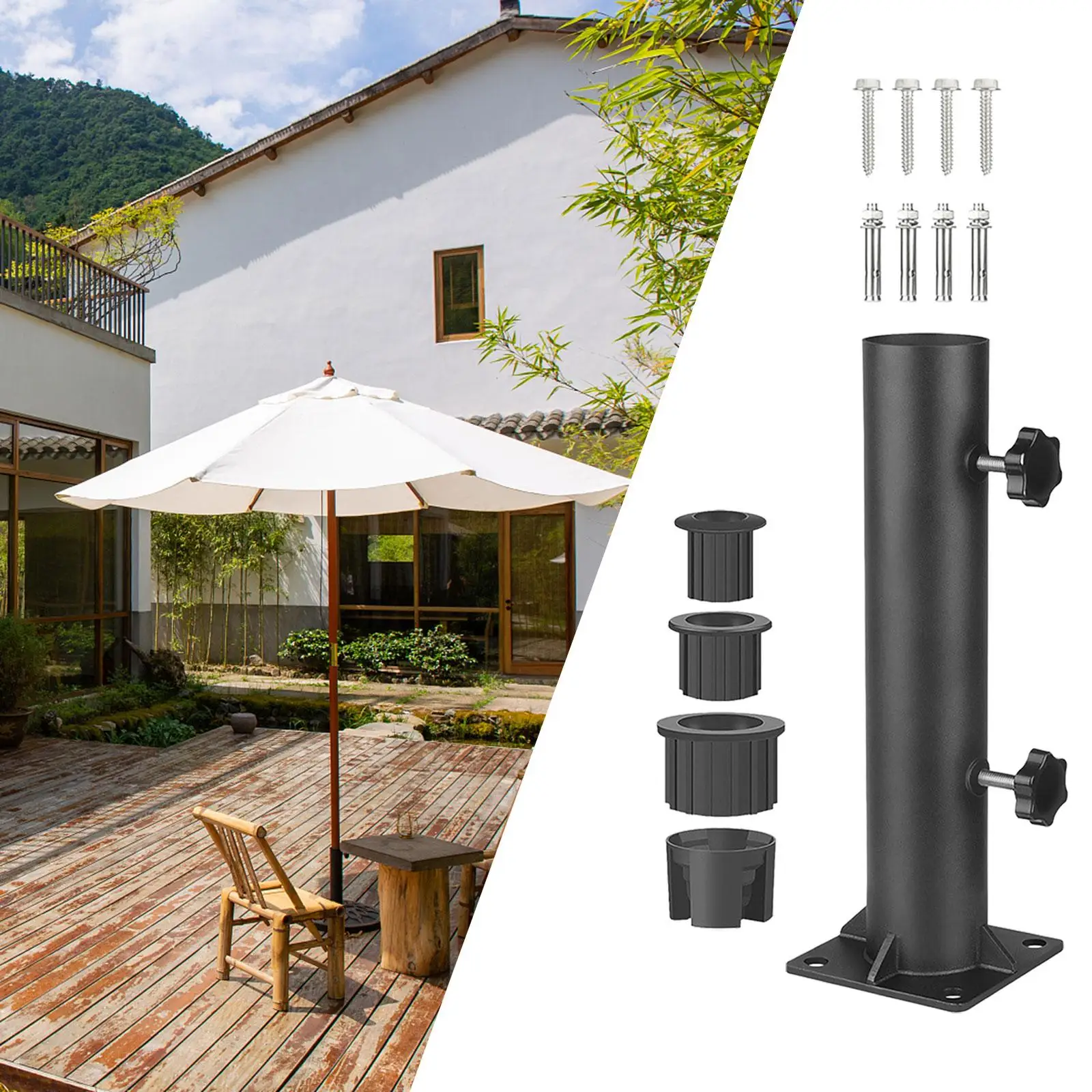 

Patio Umbrella Stand Umbrella Clamp Multifunctional Flagpole Base Umbrella Base for Terrace Garden Porch Bleacher Pontoons