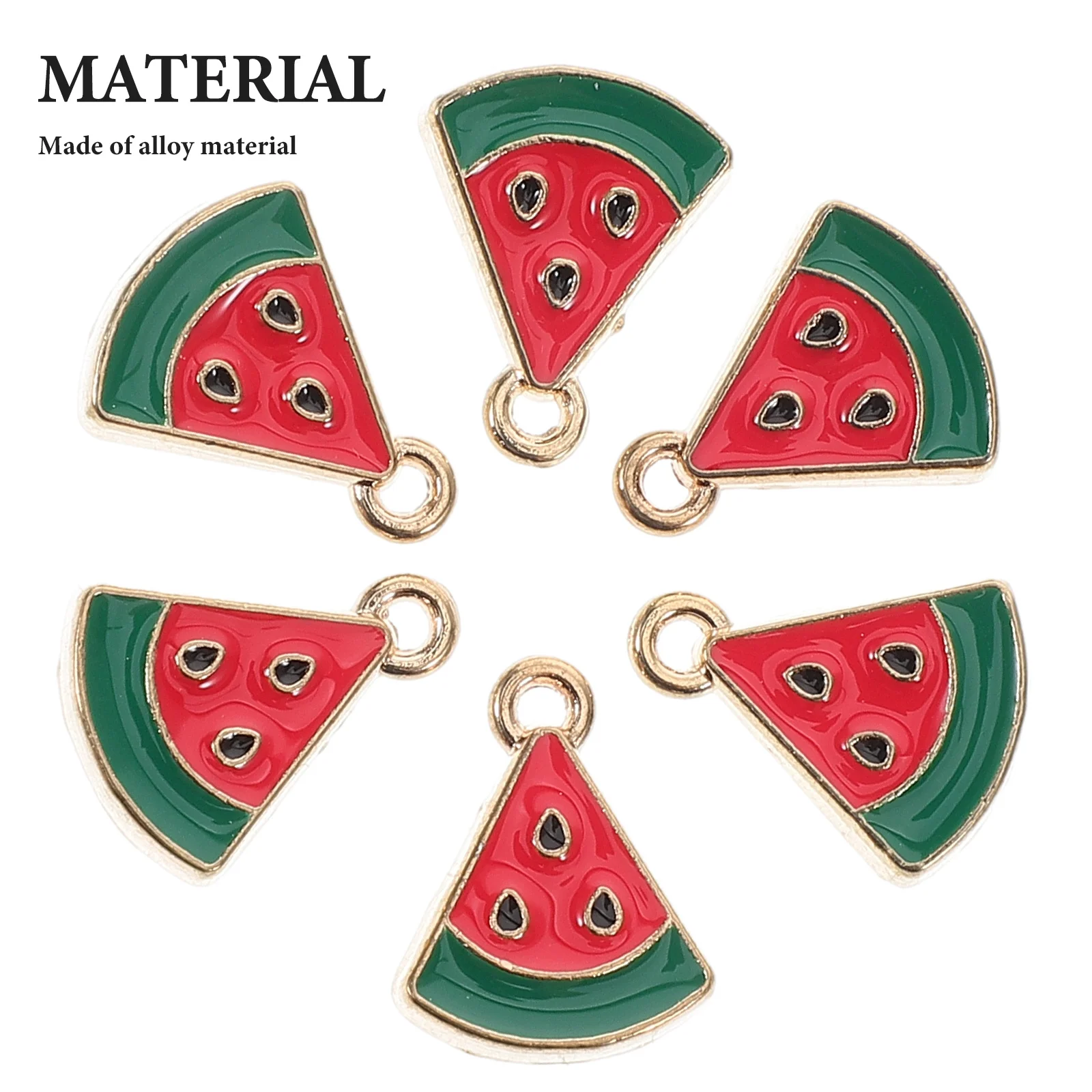 30Pcs Mini Watermelon Charms Alloy Enamel Pendants for Summer Jewelry Making DIY Accessories Necklaces Earrings